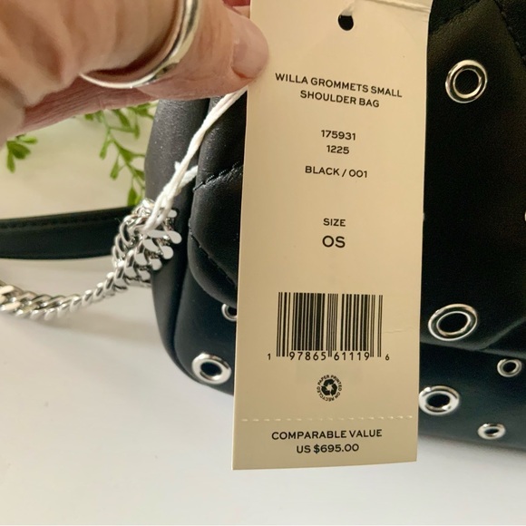 NWT TORY BURCH WILLA LEATHER GROMMETS SHOULDER CROSSBODY BAG - Picture 12 of 12